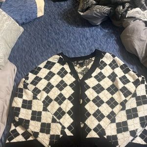 Checkered cardigan. Just Polly. XL